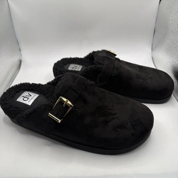 Dolce Vita Anina Mules Women's Black Buckle Comfort Slip On Shoes Size 8 - Picture 2 of 11